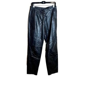 Vintage Echt Leder Philippe Latour Leather Pants Womens 42 Black Straight Leg